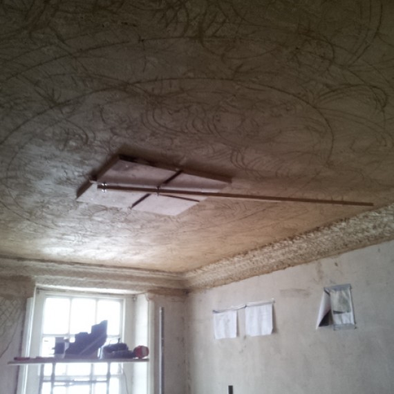 Claxby Hall, setting out the new staircase ceiling
