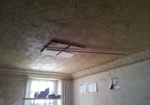 Claxby Hall, setting out the new staircase ceiling