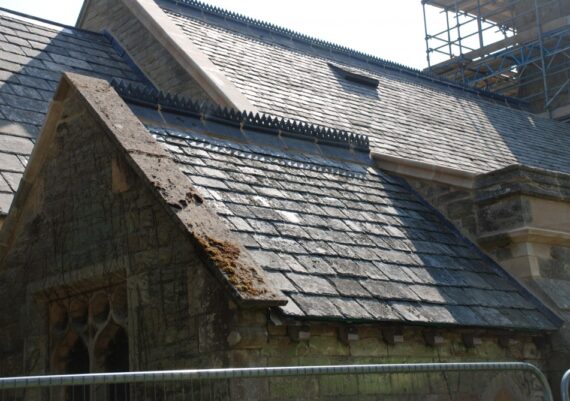 East Barkwith church, re-slated roofs, May 2013