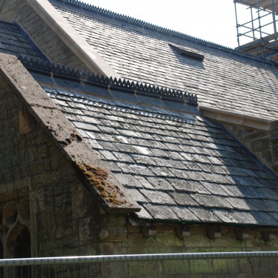 East Barkwith church, re-slated roofs, May 2013