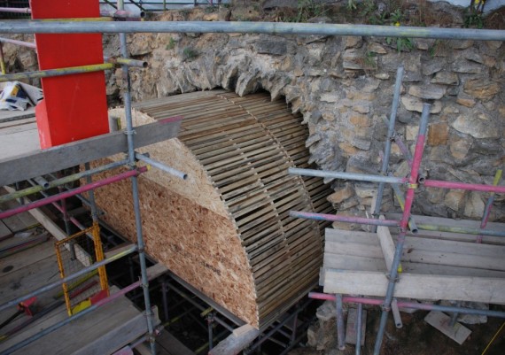 Pontefract Castle, Gascoigne Tower, formwork