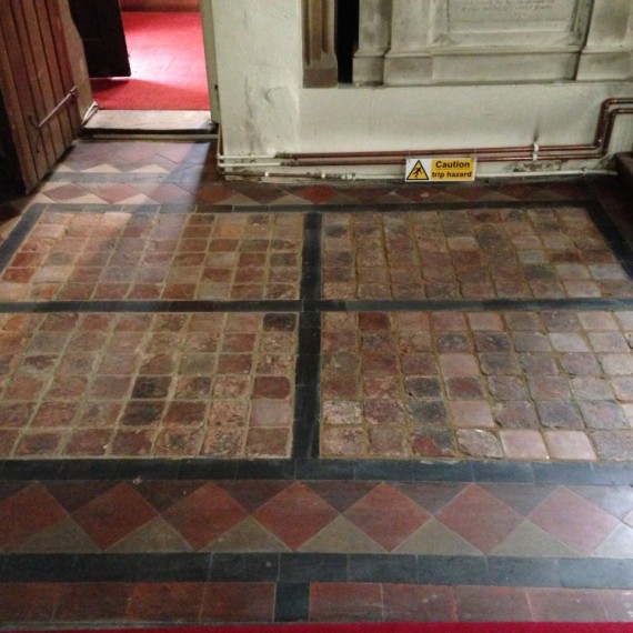 Sandridge church, tiles after conservation is complete