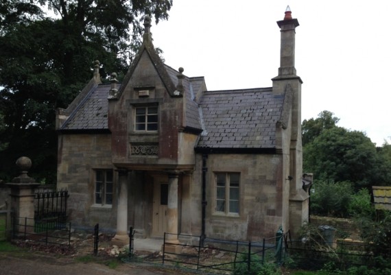 Stoke Rochford South Lodge, with columns repaired