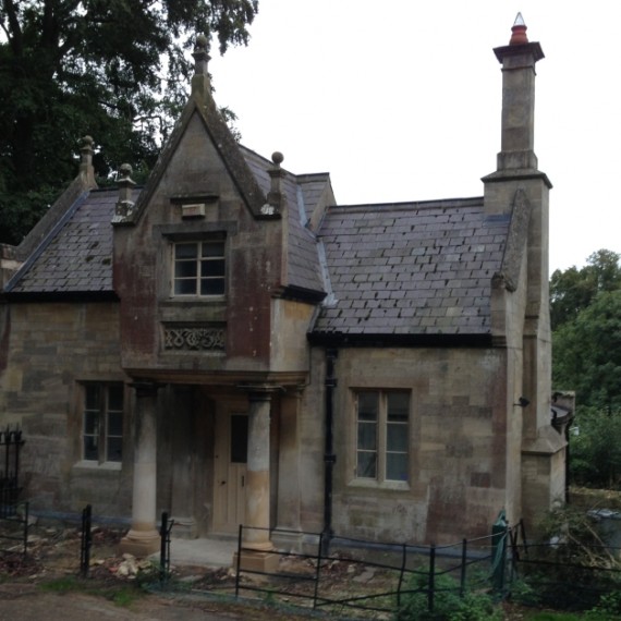 Stoke Rochford South Lodge, with columns repaired